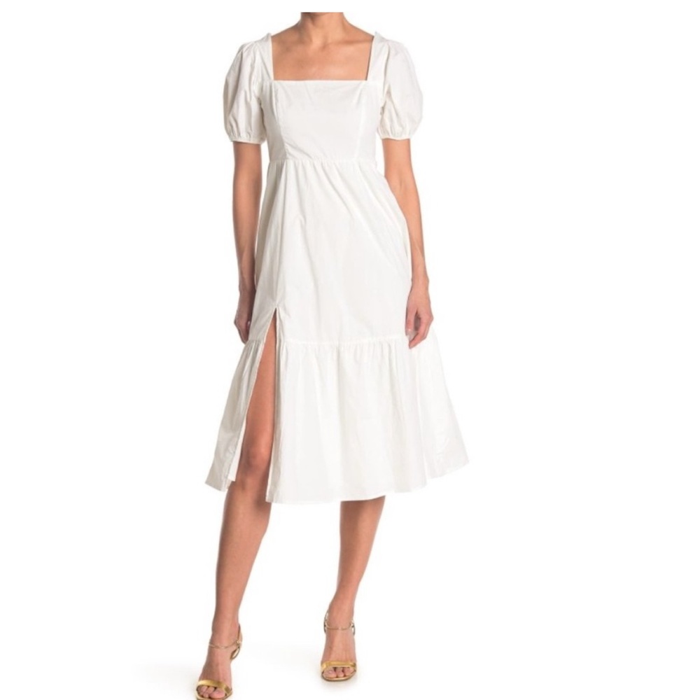ASTR the Label White Puff Sleeve Dress